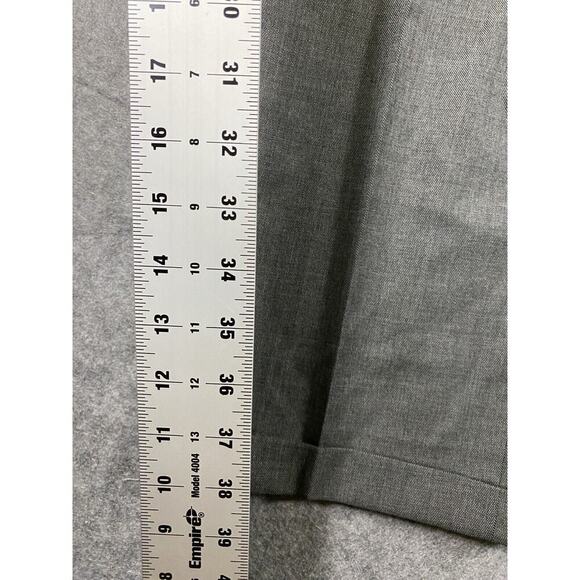 Dress Pants Mens Size 35 Inches Grey Creased Pleated Preppy Academia - Picture 6 of 12